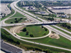 Aerial View of Work on the Bridge and Interchange