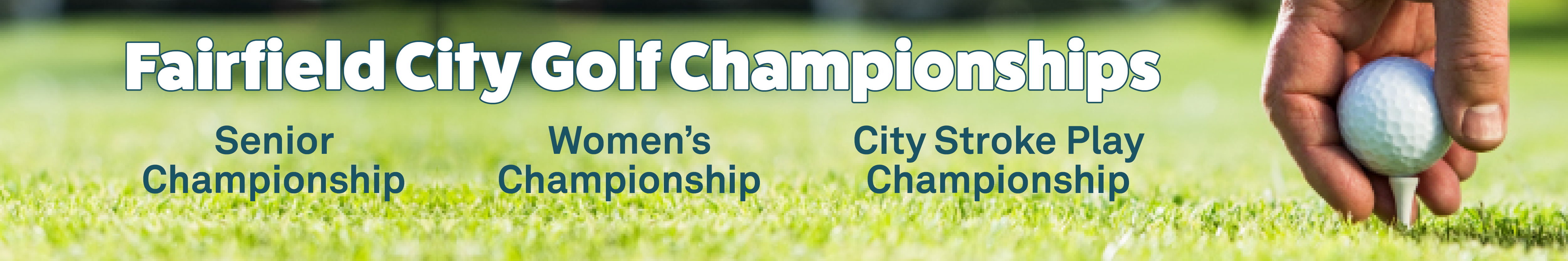 Banner promoting Fairfield's Golf Championships
