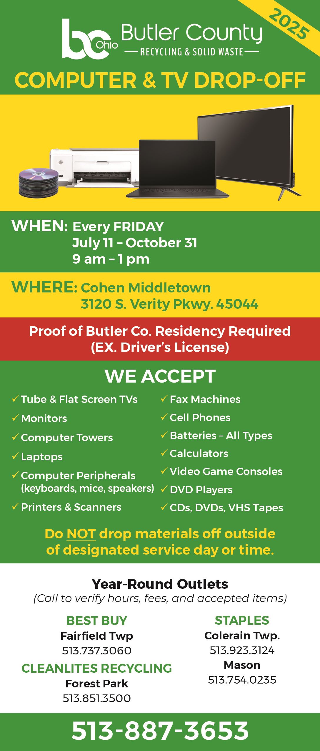 BCSWRD 2025 Computer TV Drop Off Flyer