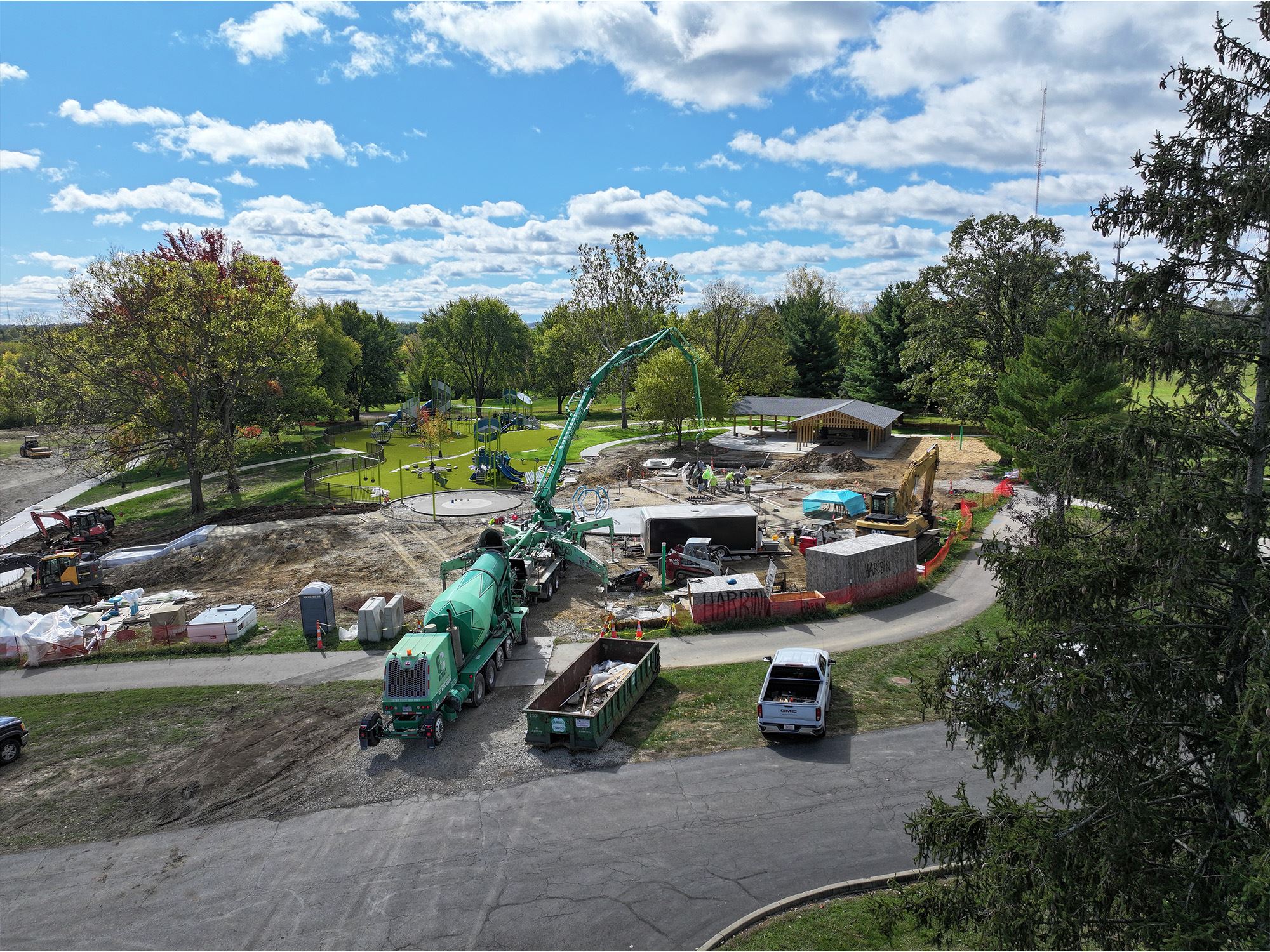 Construction continues near new playground and pavilion