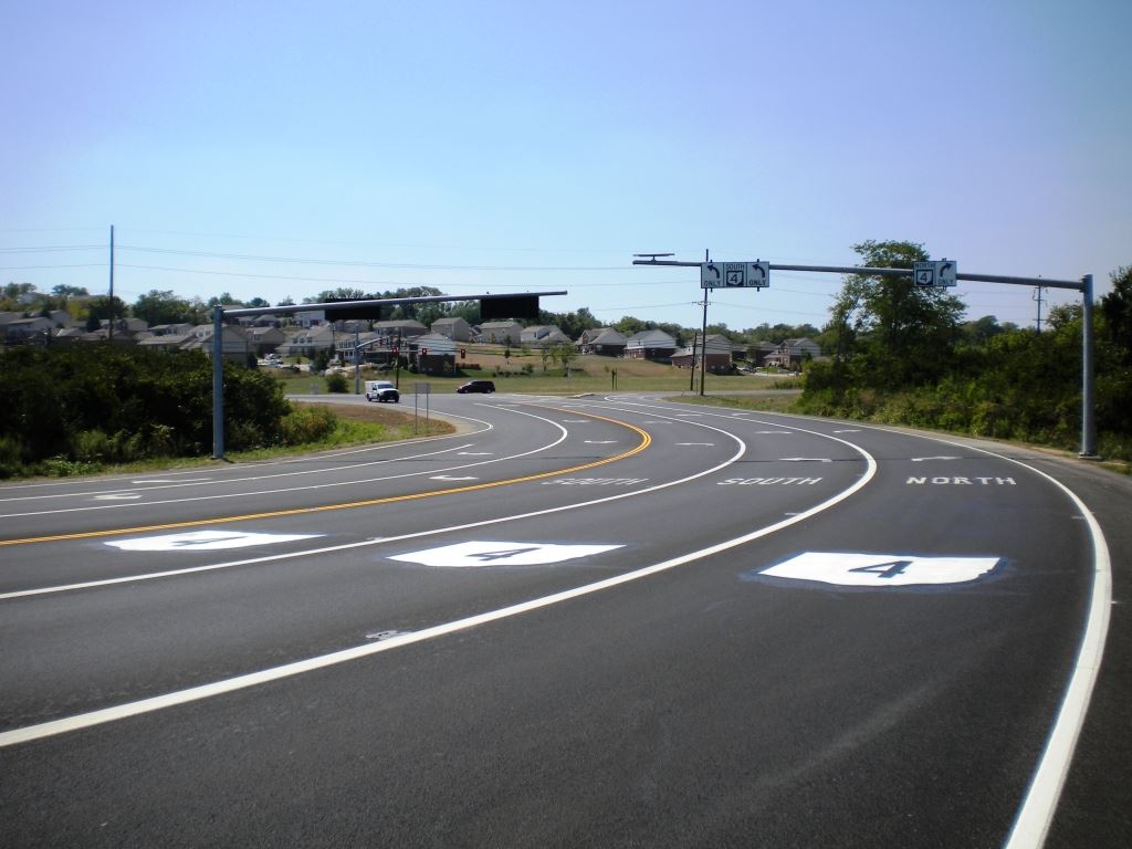 The new 'tattoo' pavement guide markings are displayed on the Diversion Road