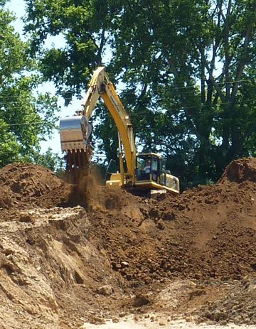 Construction area and bull dozer